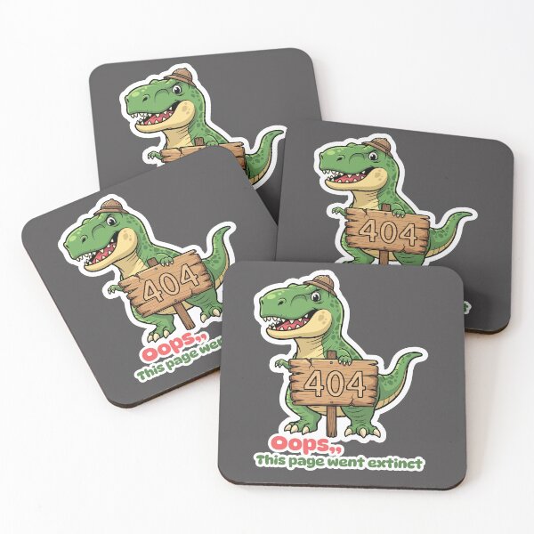 Item preview, 404 Error Page - Cartoon Dinosaur with Wooden Sign Illustration designed and sold by pictranoosa.