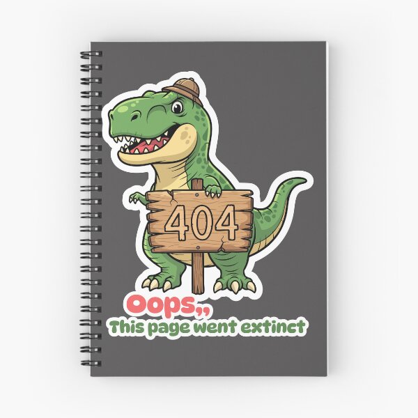 Item preview, 404 Error Page - Cartoon Dinosaur with Wooden Sign Illustration designed and sold by pictranoosa.