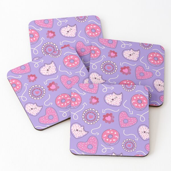 Item preview, Purple Hearts Doughnuts Valentines Pattern designed and sold by Farissa Designs.