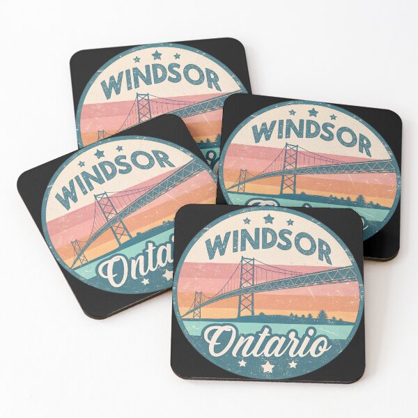 Item preview, Vintage Windsor Ontario Badge – Retro Ambassador Bridge Distressed Design designed and sold by VividOrganica.