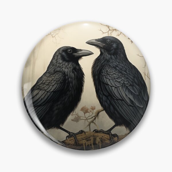 Item preview, Crows on a Branch in a Foggy Forest designed and sold by Hartbecke.