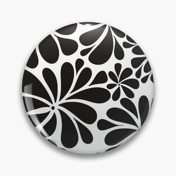 Artikelvorschau, Groovy Schwarz-Weiß-Retro-Blumenmuster entworfen und verkauft von Infinite-Charm.