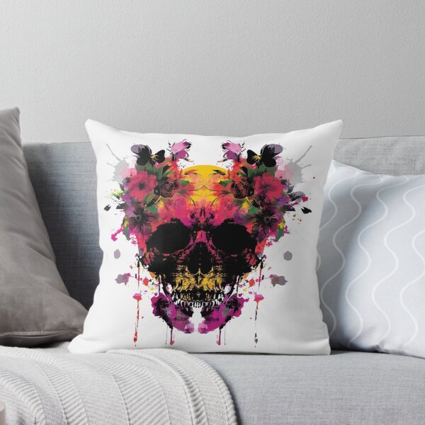 Item preview, Dark Aesthetic Floral Skull – Botanical Skull designed and sold by RockFireMerch.