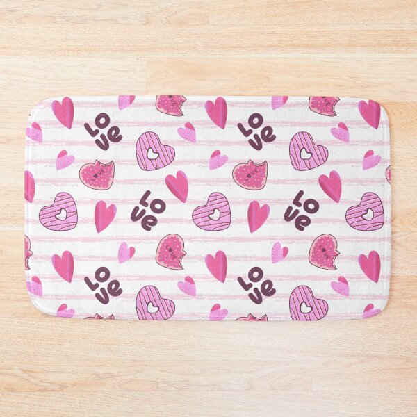 Item preview, Love Letters Hearts on Pink Grungy Stripes Valentine Pattern designed and sold by Farissa Designs.