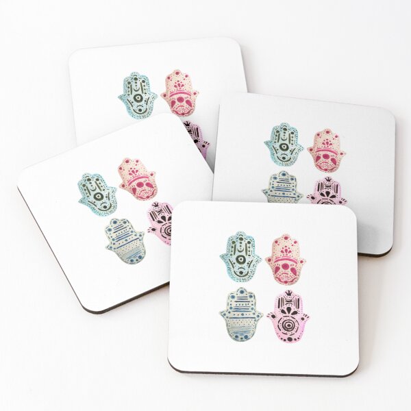 Item preview, Set of Hamza's in Watercolors with abstract tribal designs designed and sold by GwendolynLee.