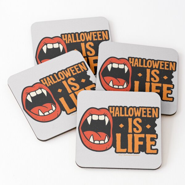 Item preview, Halloween Is Life Vampire Mouth Design – Spooky Fangs Illustration designed and sold by HealerMoonHuntressDesigns.