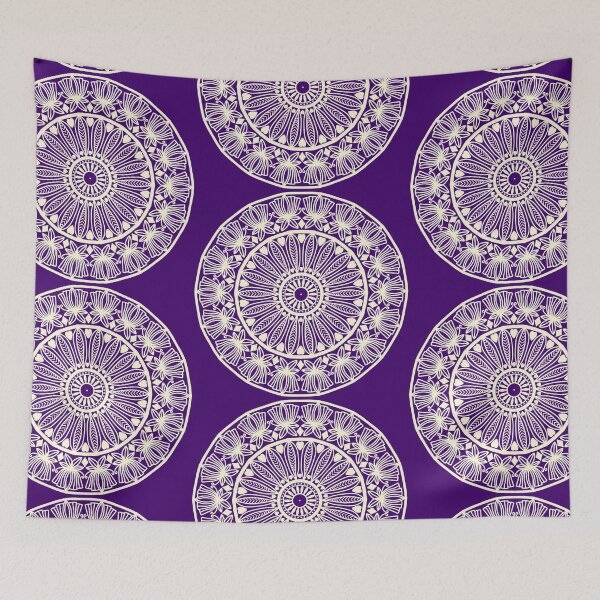 Item preview, Violet Cool Mandala Art Floral Pattern Hand Drawn Abstract Geometric Boho Design designed and sold by DivineMandala.