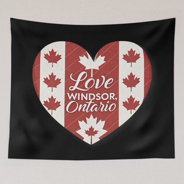 Item preview, Love Windsor Ontario Heart Logo – Canadian Flag Cursive Design designed and sold by VividOrganica.