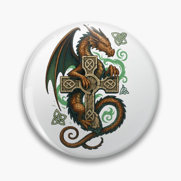 Item preview, Celtic Dragon & Ancient Cross – Epic Fantasy Art designed and sold by CelticSoulShop.