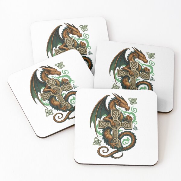 Item preview, Celtic Dragon & Ancient Cross – Epic Fantasy Art designed and sold by CelticSoulShop.