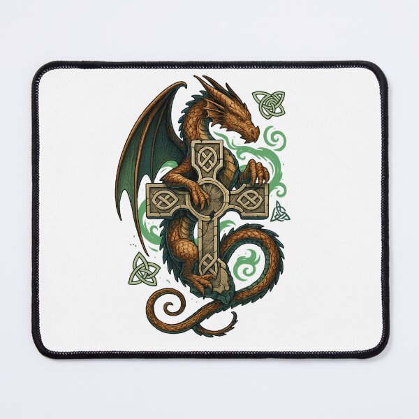 Item preview, Celtic Dragon & Ancient Cross – Epic Fantasy Art designed and sold by CelticSoulShop.