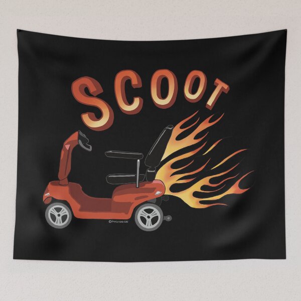 Item preview, Mobility Scooter with Flames Funny Scoot Design designed and sold by PaulaJKnight .