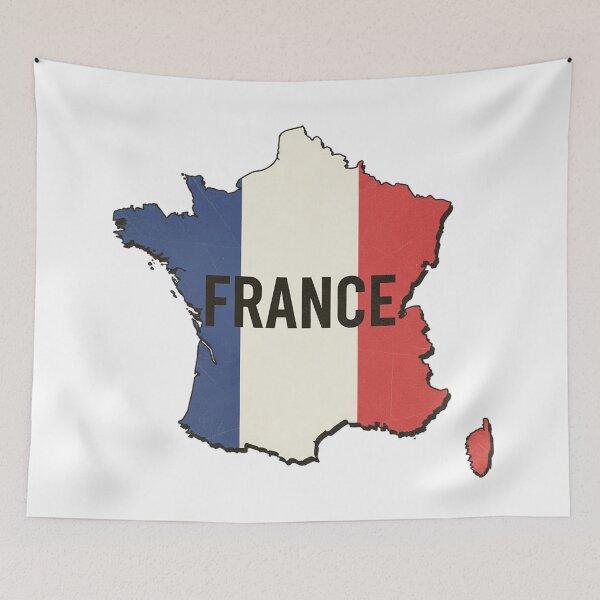 Item preview, Vintage France Map with Flag - Retro Aesthetic Travel Design designed and sold by ART-POD-PL.