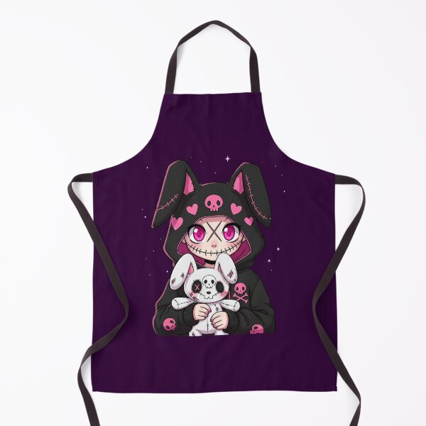 Item preview, Kawaii Gothic Bunny Girl with Plush Toy – Cute Dark Aesthetic Artwork designed and sold by Aredbox.