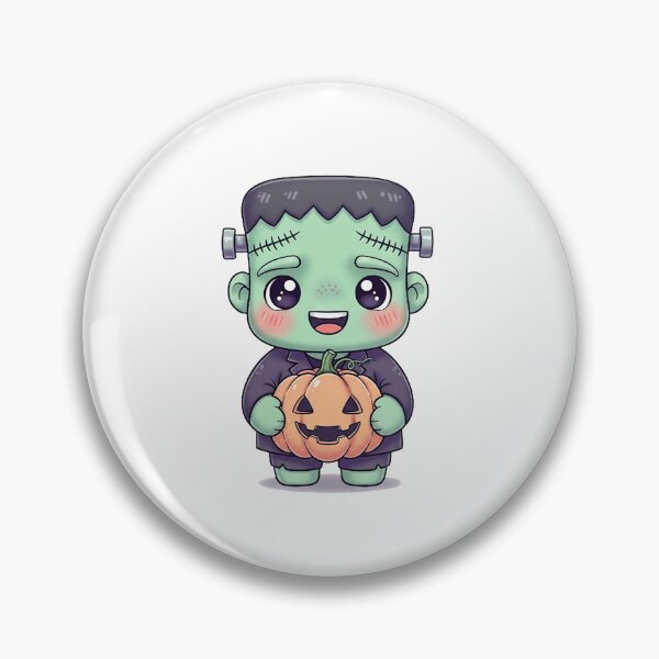 Item preview, Cute Kawaii Frankenstein with Pumpkin designed and sold by istoriadesign.