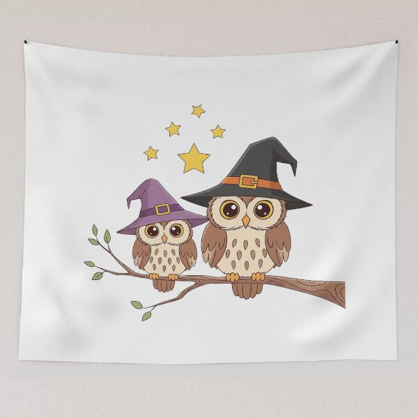 Item preview, Cute Halloween Witch Owls designed and sold by istoriadesign.