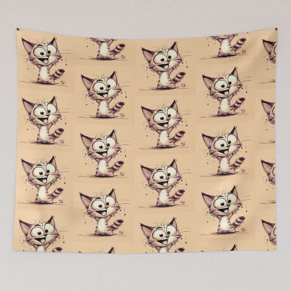 Item preview, Handrawn of cat in a frenzy design designed and sold by NivyasArtistry.