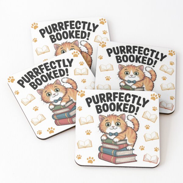 Item preview, cat & books  designed and sold by HouseOfImmo.
