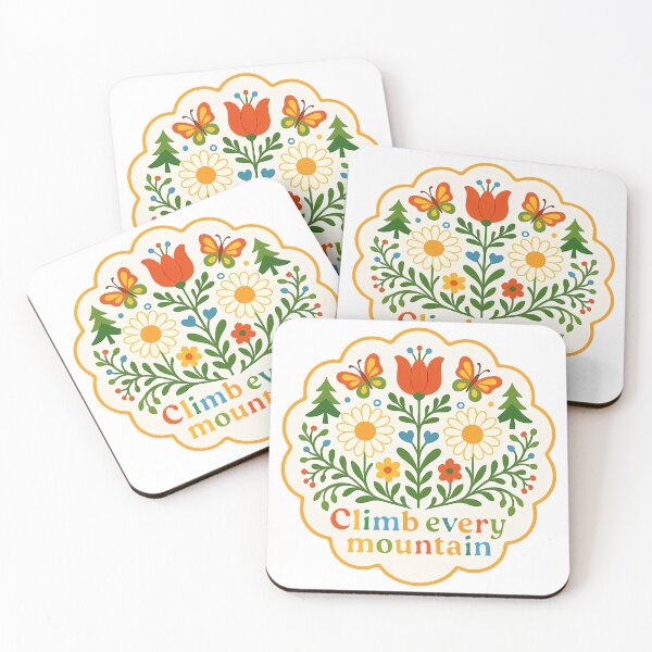 Item preview, Climb Every Mountain Floral Medallion - Scandinavian Folk Art by heidiannemorris © designed and sold by FOLK ART FUSION by heidiannemorris.