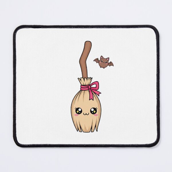 Item preview, Cute Kawaii Witch's Broom and Bat designed and sold by istoriadesign.