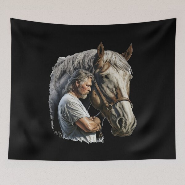 Item preview, Realistic Man and Horse Bond Portrait designed and sold by Apex Designs.
