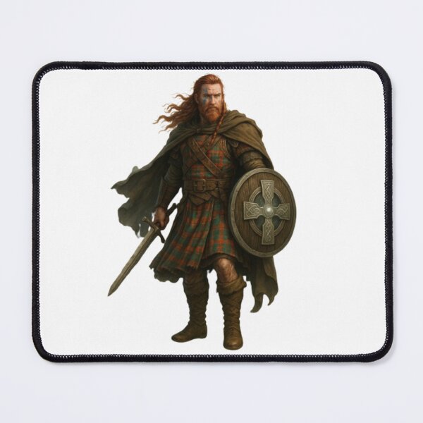 Item preview, Highland Warrior with Celtic Shield – Scottish Fantasy Art designed and sold by CelticSoulShop.