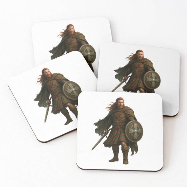 Item preview, Highland Warrior with Celtic Shield – Scottish Fantasy Art designed and sold by CelticSoulShop.
