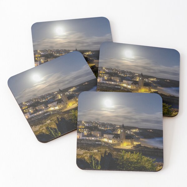 Item preview, Porthleven Harbour  under the moonlight designed and sold by kathleenjean.