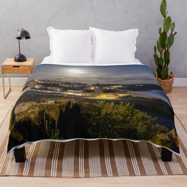 Item preview, Porthleven Harbour under the moonlight designed and sold by kathleenjean.