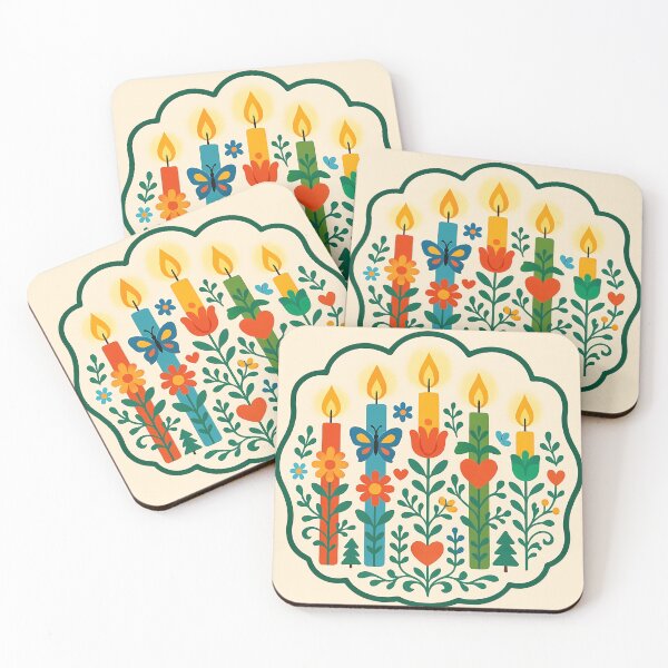 Artikelvorschau, Verzierte Volkskunstkerzen – Skandinavische Volkskunst von heidiannemorris © entworfen und verkauft von FOLK ART FUSION.