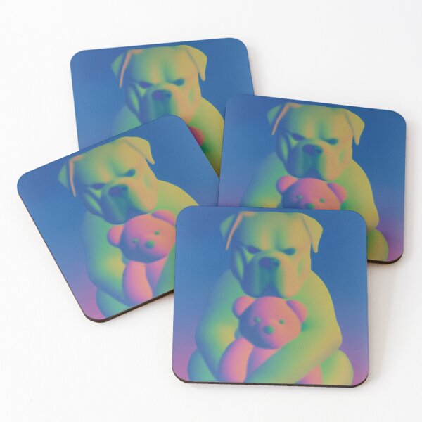 Item preview, Grumpy Rainbow Bulldog Hugging Teddy Bear designed and sold by Skelter-Skelter.