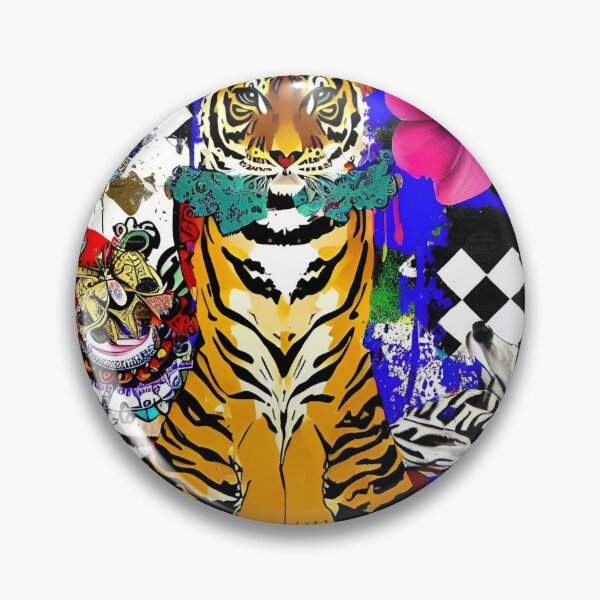 Item preview, Funky Tiger Sitting on Chair with Butterflies designed and sold by jantulov.