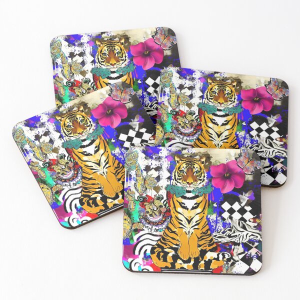 Item preview, Funky Tiger Sitting on Chair with Butterflies designed and sold by jantulov.