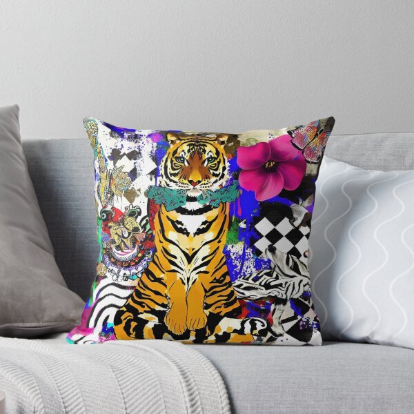 Item preview, Funky Tiger Sitting on Chair with Butterflies designed and sold by jantulov.