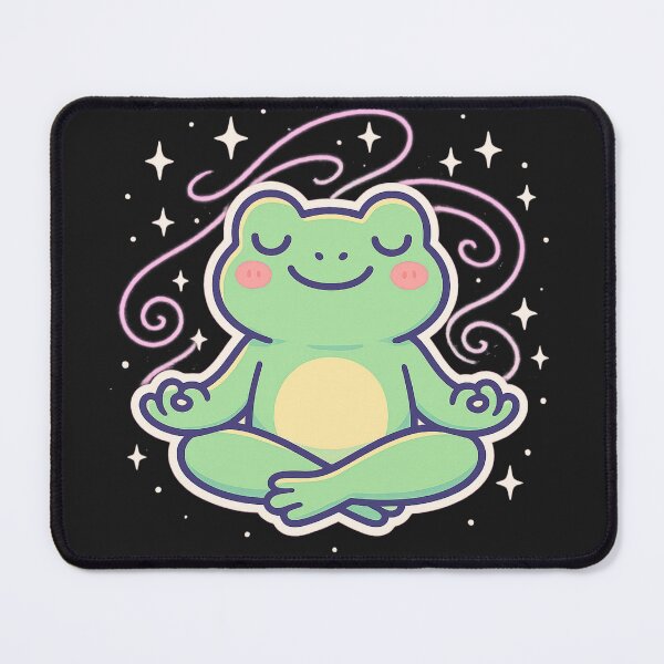 Item preview, Zen Frog Sticker – “Vibin’ and Thrivin’” – Cute Relaxed Frog in Vaporwave Style for Good Vibes designed and sold by LEO Vaporwave.