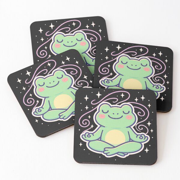 Item preview, Zen Frog Sticker – “Vibin’ and Thrivin’” – Cute Relaxed Frog in Vaporwave Style for Good Vibes designed and sold by LEO Vaporwave.