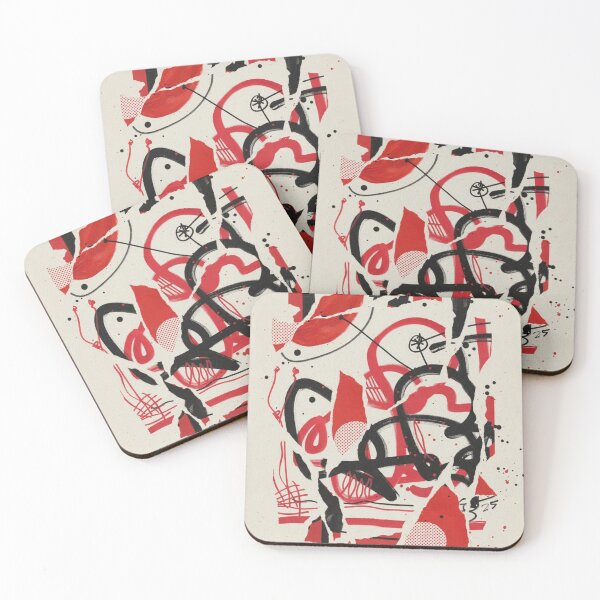 Item preview, Red Dialogue in Abstract Art designed and sold by regiaart.