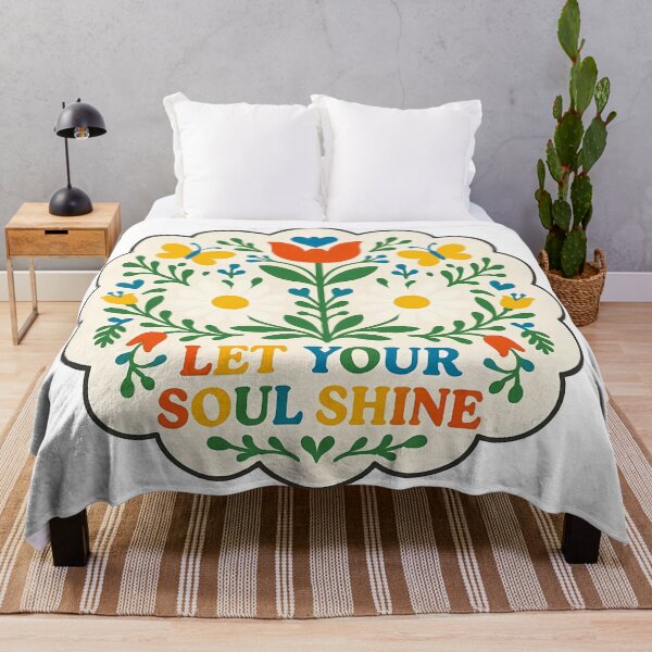 Aperçu de l'œuvre Laissez briller votre âme Design floral - Art populaire scandinave par heidiannemorris © créée et vendue par FOLK ART FUSION by heidiannemorris.