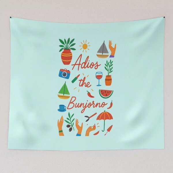Item preview, Adios the Bunjorno – Mediterranean Travel Illustration with Summer Vibes designed and sold by SuccessHunters.