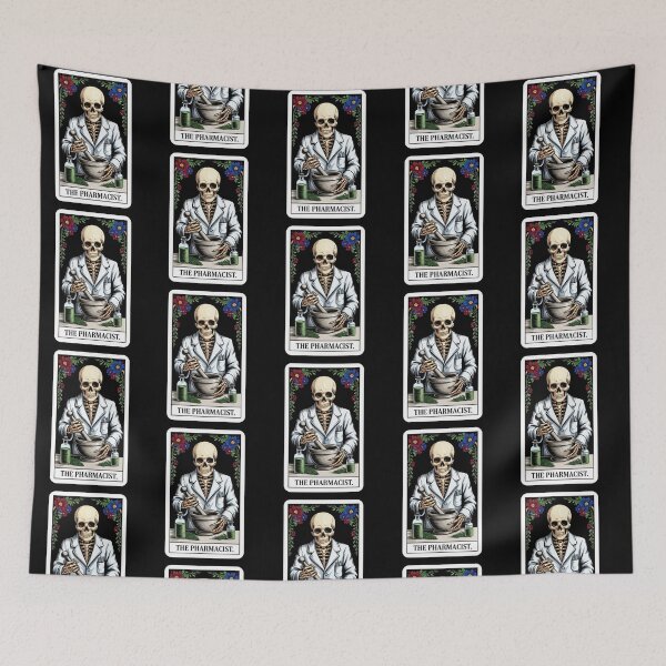 Item preview, The Pharmacist Skeleton Apothecary Tarot Card Design designed and sold by Blok45.