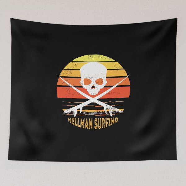 Item preview, Retro Hellman Surfing Skull designed and sold by oberdoofus.