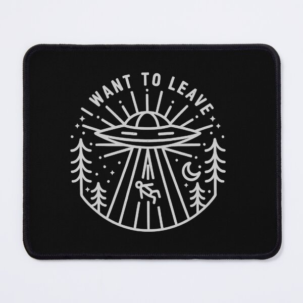 Item preview, I Want to Leave UFO Abduction – Alien Spaceship Pine Forest Minimalist Sci-Fi Sticker Design designed and sold by StickerHavenn.