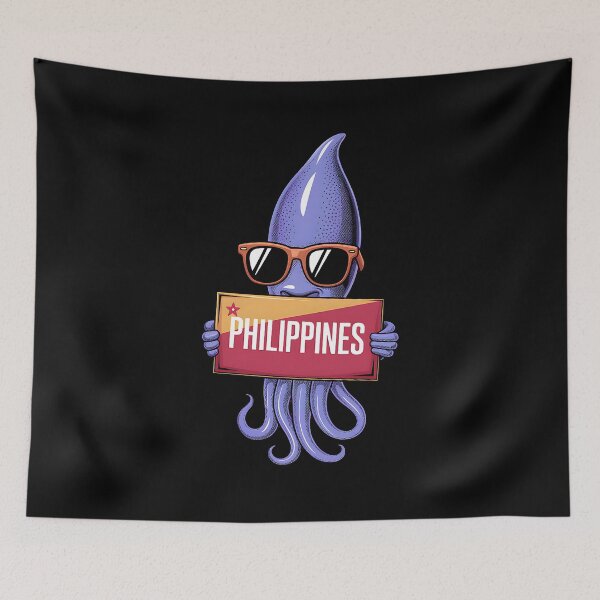 Item preview, A cool octopus holding a Philippines sign. designed and sold by ReneMM.