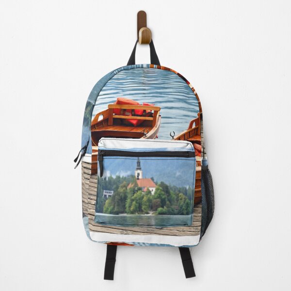 Item preview, Wooden boats and Pilgrimage Church of the Assumption of Maria,Lake Bled, Slovenia designed and sold by goceris.