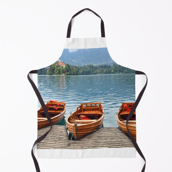 Item preview, Wooden boats and Pilgrimage Church of the Assumption of Maria,Lake Bled, Slovenia designed and sold by goceris.