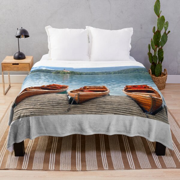 Item preview, Wooden boats and Pilgrimage Church of the Assumption of Maria,Lake Bled, Slovenia designed and sold by goceris.