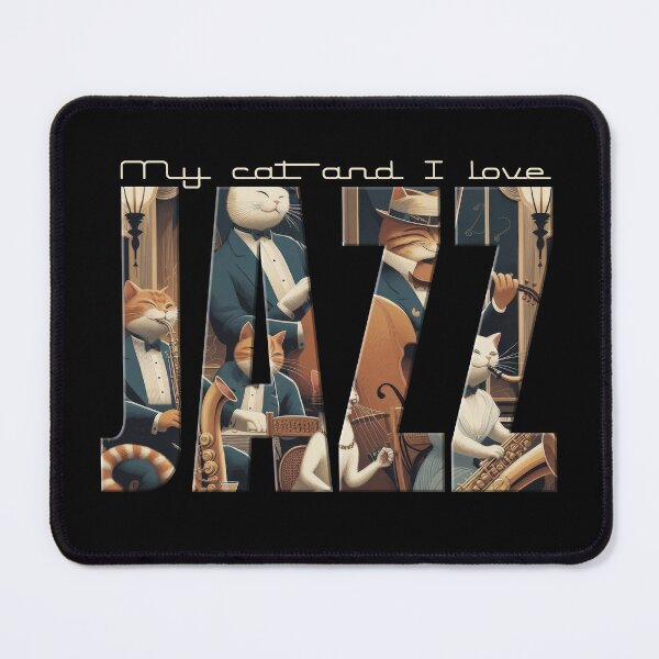Item preview, My cat and I love jazz, a funny gift for a cat and jazz lover designed and sold by miro-bob-design.