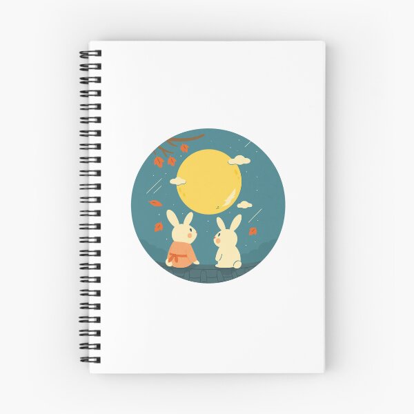 Item preview, Adorable Rabbit Duo Under Full Moon – Mid-Autumn Festival Cartoon designed and sold by AFRUKSOODJAI.
