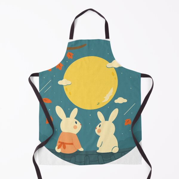 Item preview, Adorable Rabbit Duo Under Full Moon – Mid-Autumn Festival Cartoon designed and sold by AFRUKSOODJAI.