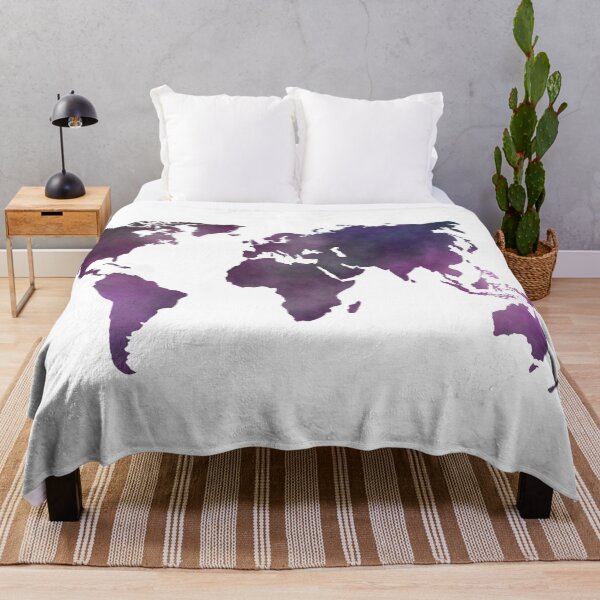 Item preview, Purple World Map designed and sold by KayArtandPencil.
